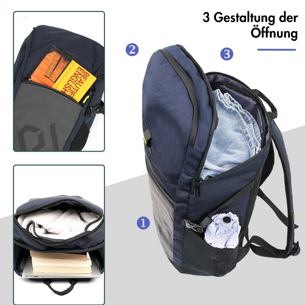 7Magic Wanderrucksack, 30L Wasserdichter Freizeitrucksack Sportrucksack