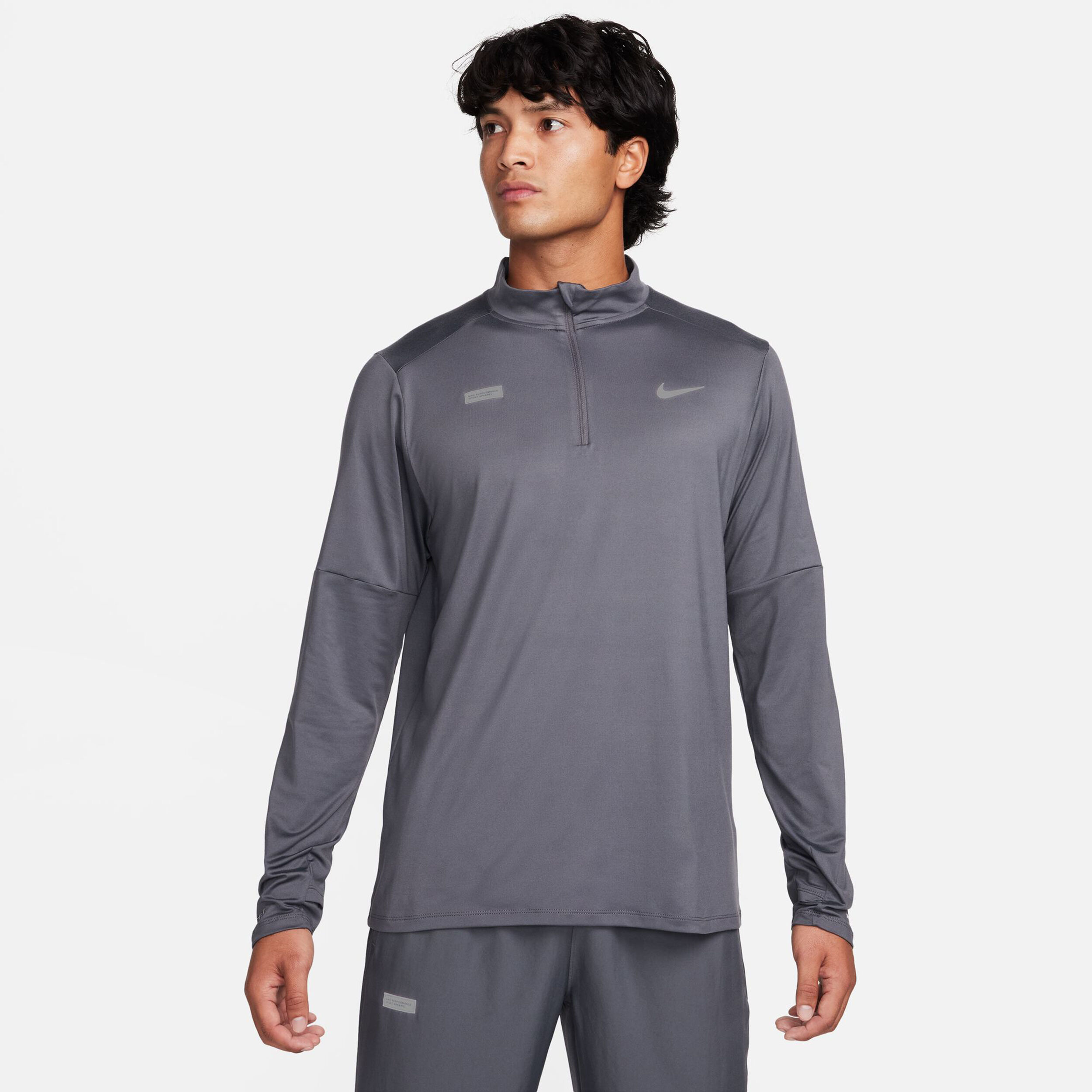 Dri-Fit Element Flash Half-Zip Laufshirt Herren - Grau
