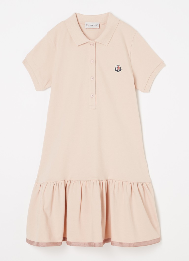 Moncler midi polo dress in piqué cotton with logo