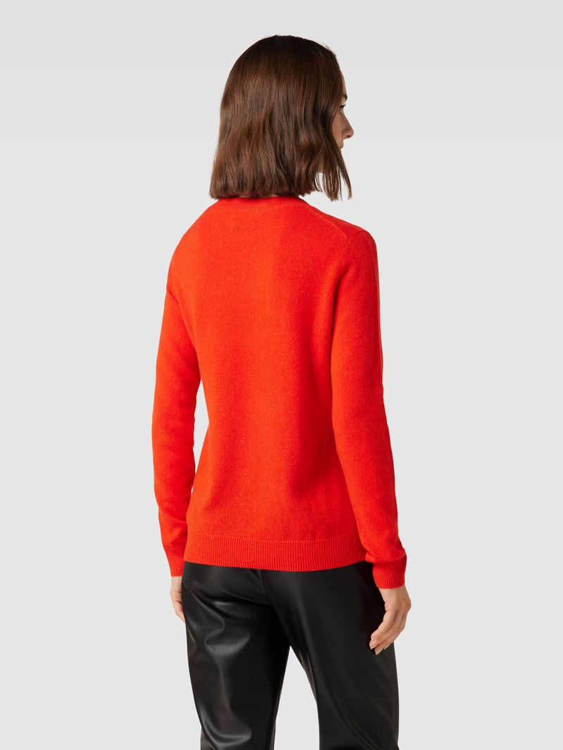 Kaschmirpullover in melierter Optik in orange