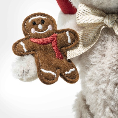 Weihnachtsmann Teddybär, 18 cm, beige