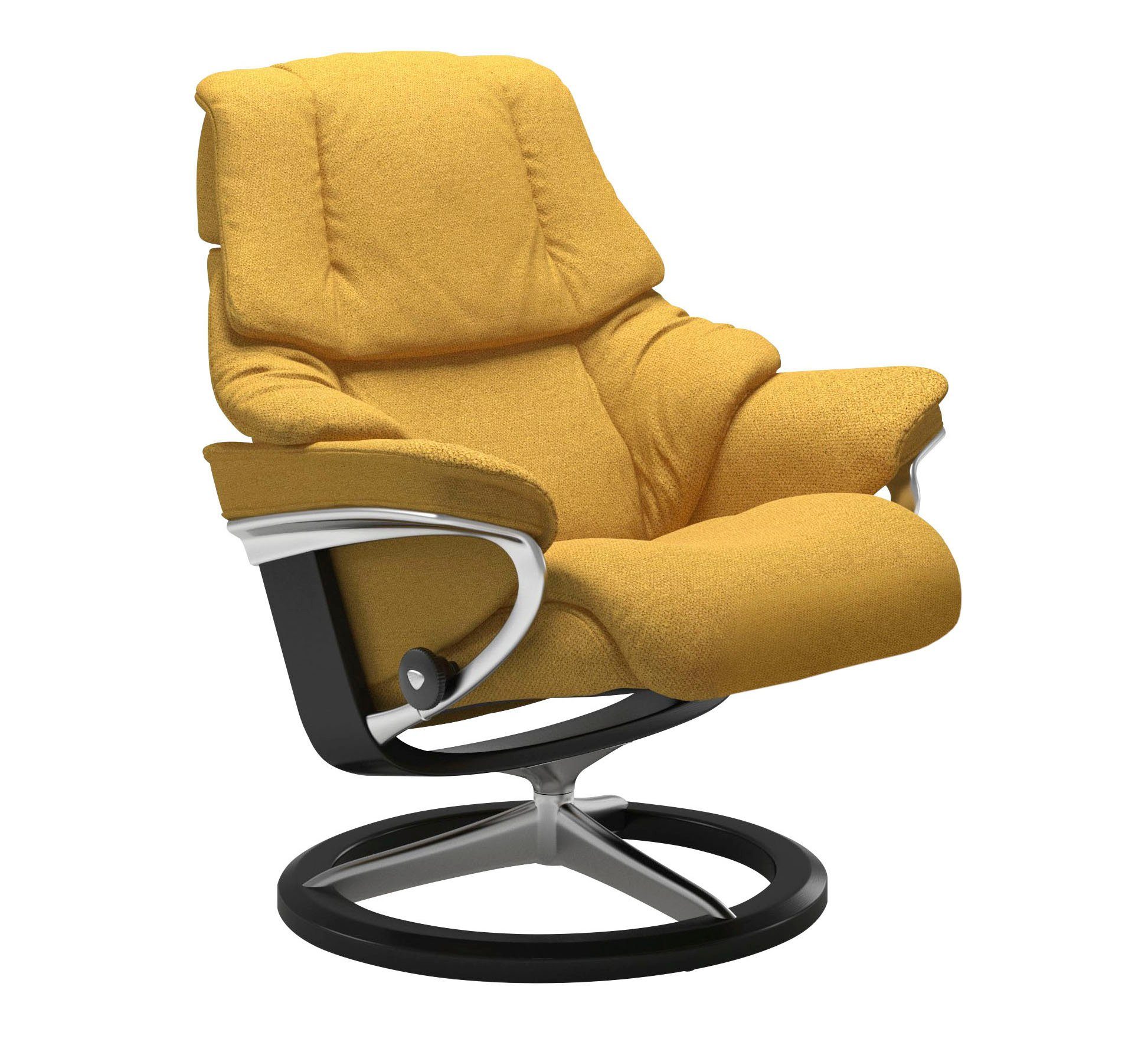 Stressless® Relaxsessel Reno (Set, Relaxsessel mit Hocker), mit Hocker, mit Signature Base, Größe S, M & L, Gestell Schwarz