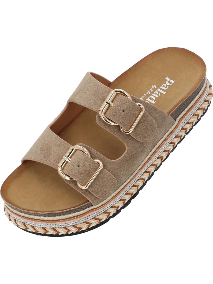 palado Plateau-Pantoletten in Beige günstig kaufen