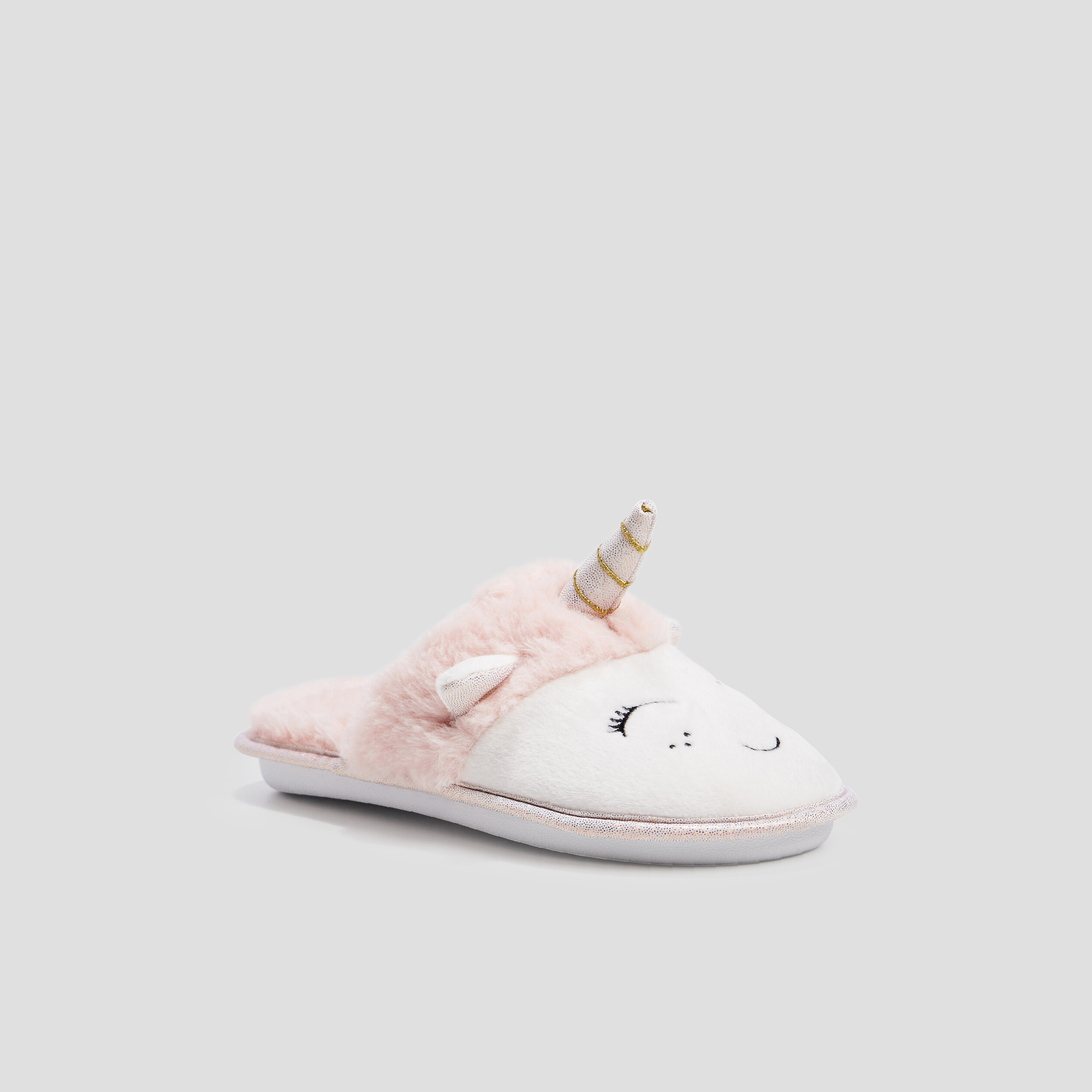 Chaussons mules fantaisie rose femme | La Halle