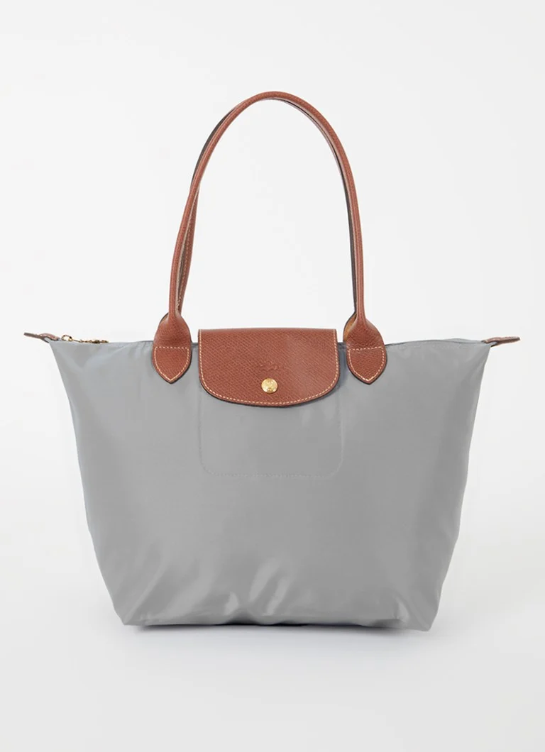 Geantă de umăr Longchamp Le Pliage Original M cu detalii din piele
