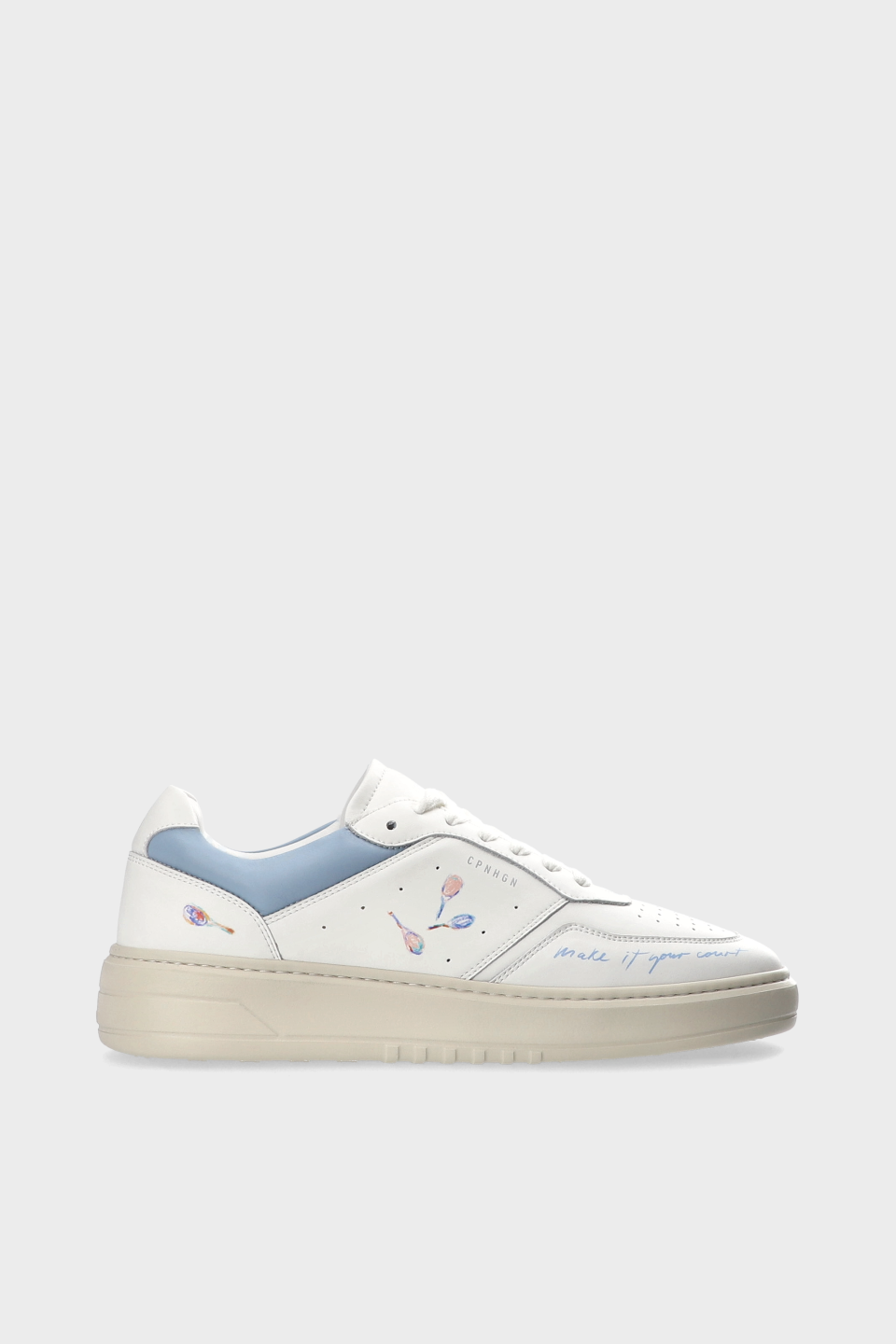 CPH MELBOURNE M - leather - white/light blue