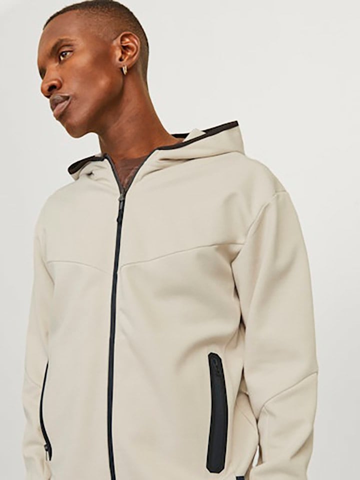 Jack & Jones Sweatjacke in Creme günstig kaufen