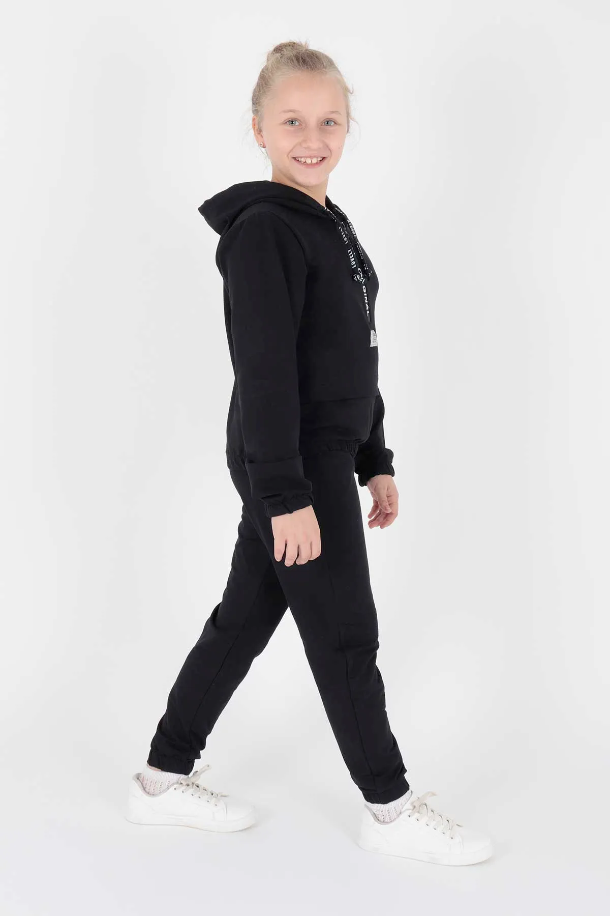 AHENGİM  Junges bedrucktes Trend-Trainingsanzug-Set für Mädchen Ak2233