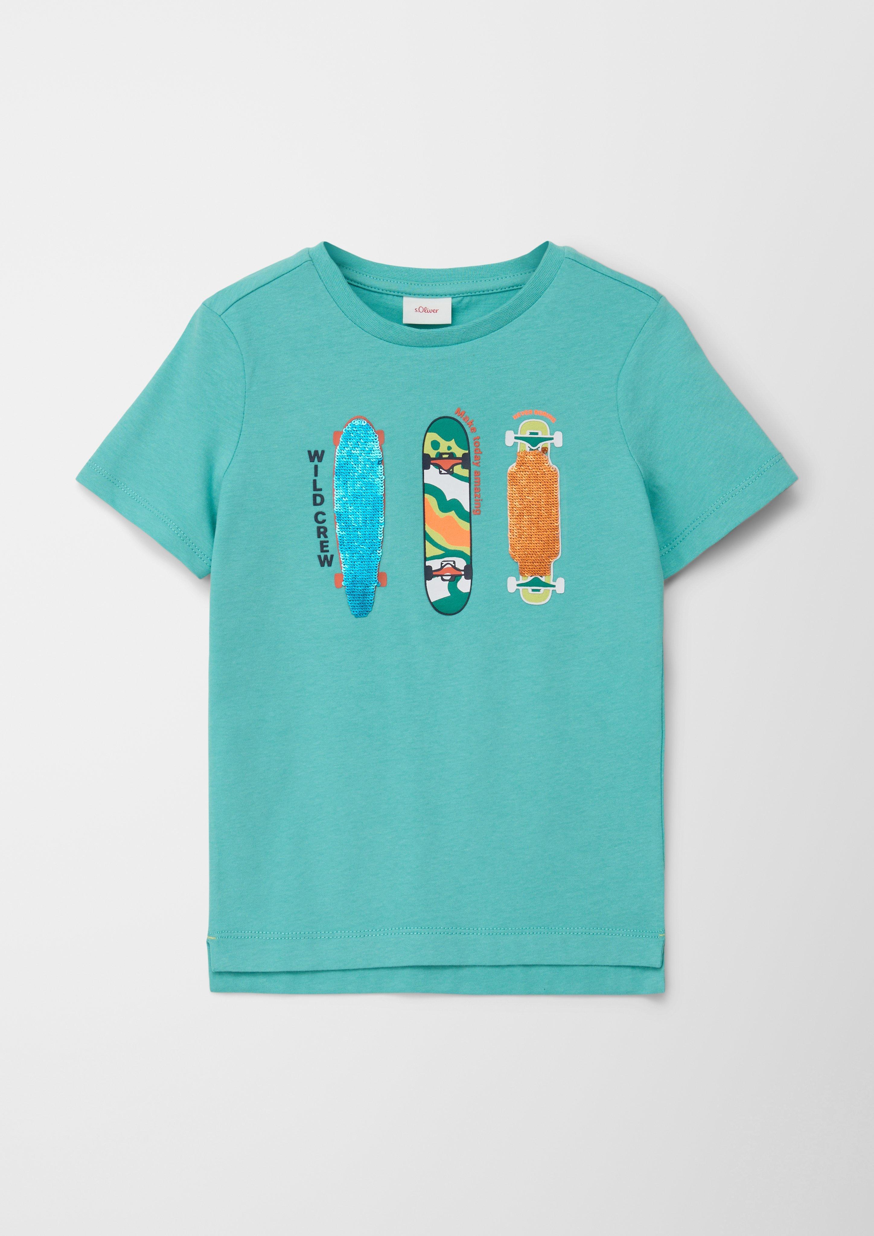 T-Shirt mit Wendepailletten  2130647-6632