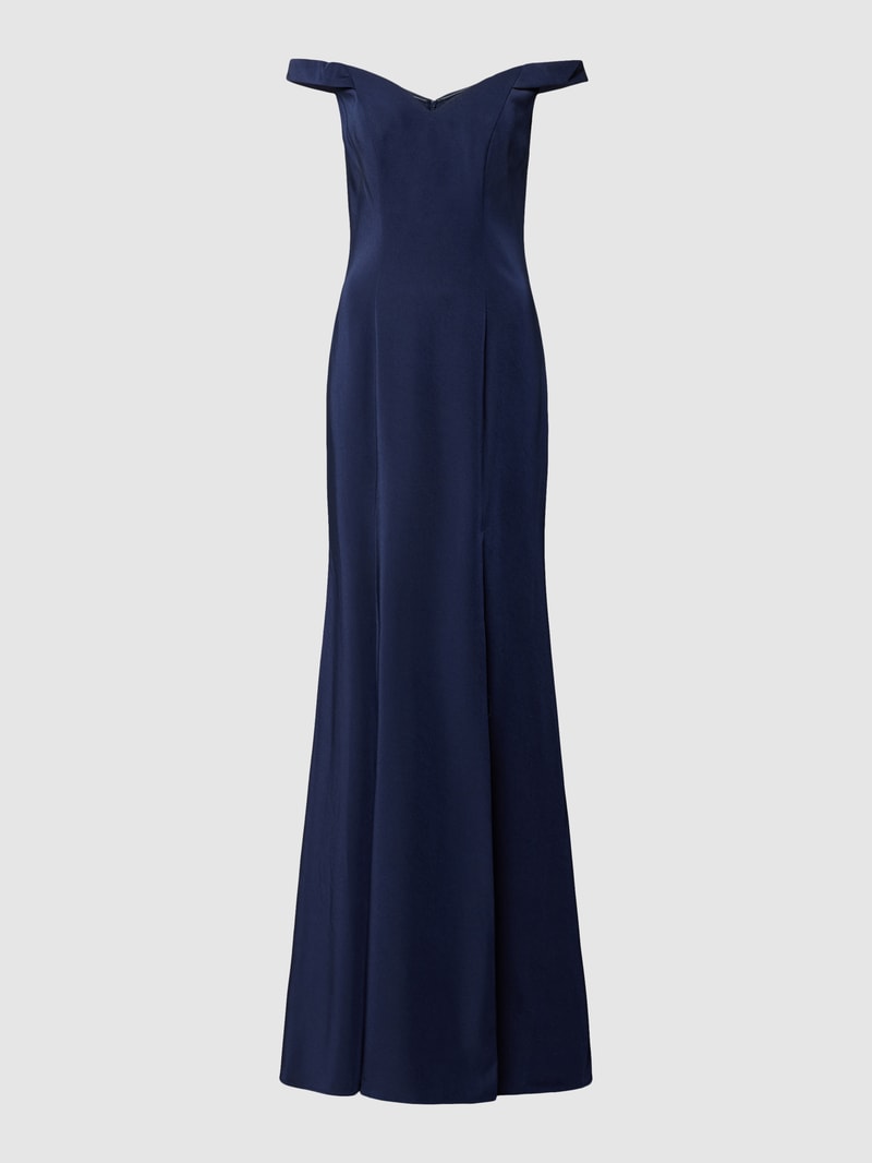 Abendkleid mit Herz-Ausschnitt in dunkelblau