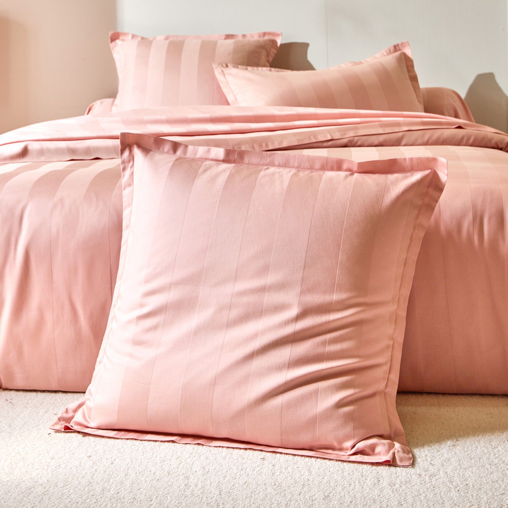 Linge de lit satin rayé