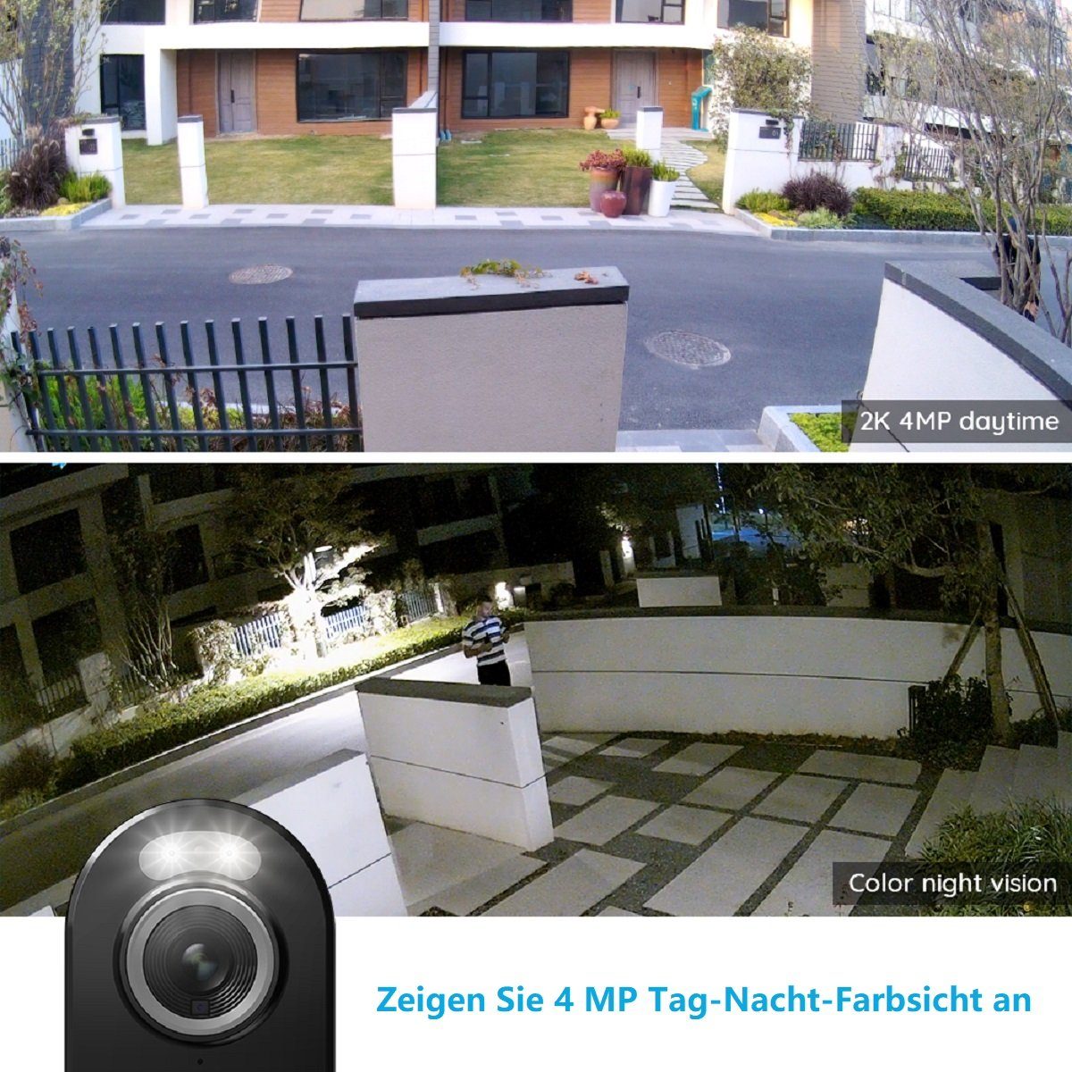Reolink Argus 3 Pro Überwachungskamera (Außenbereich, Innenbereich, 4MP, Farbige Nachtsicht, Personen- & Autoerkennung, Zwei-Wege-Audio, WI-FI 2,4 GHz/5 GHz)