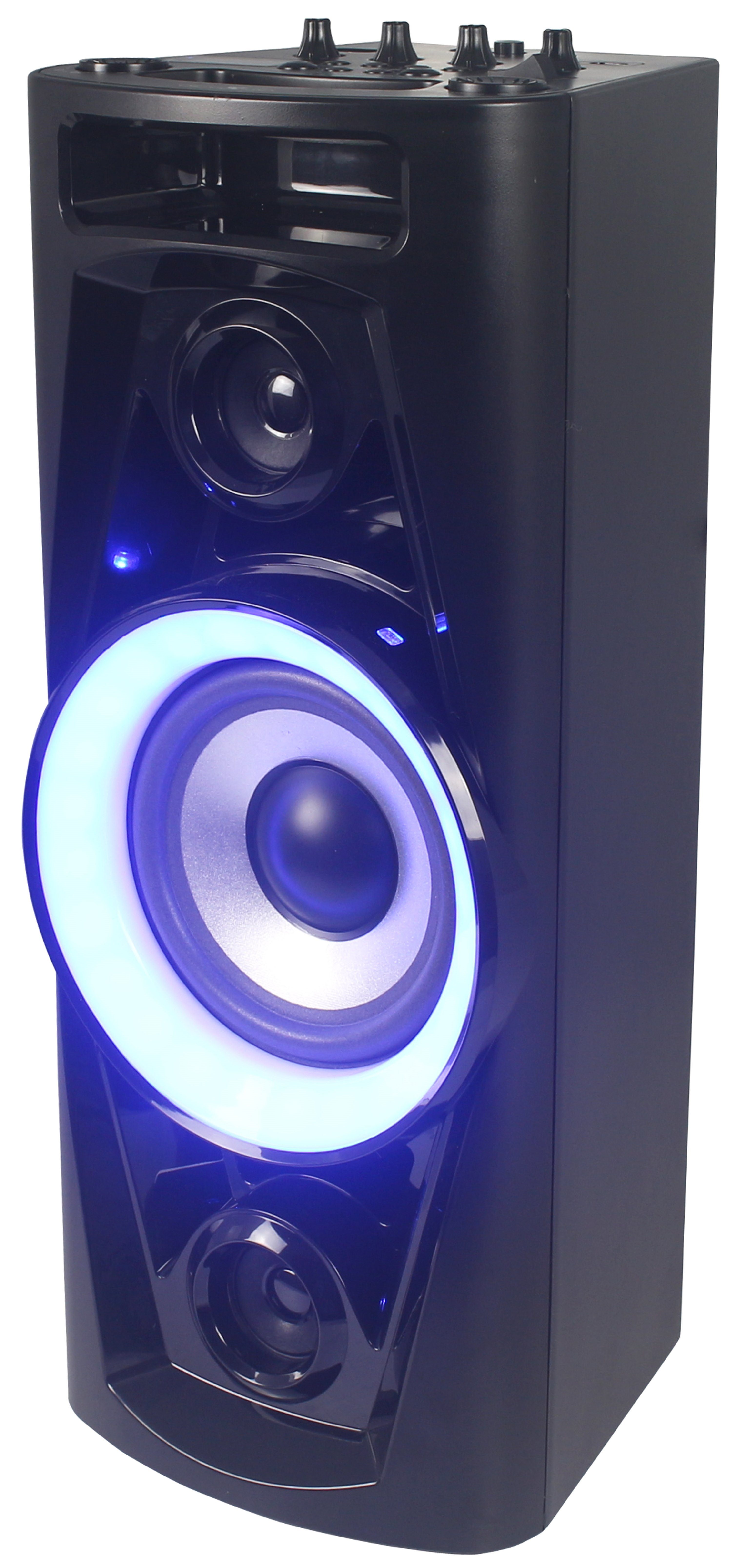 Reflexion Reflexion PS07BT Mobile Discosoundmaschine Party-Lautsprecher (Bluetooth, 320 W, Blaues LED-Licht blinkt zum Musikbeat, Karaokefunktion)