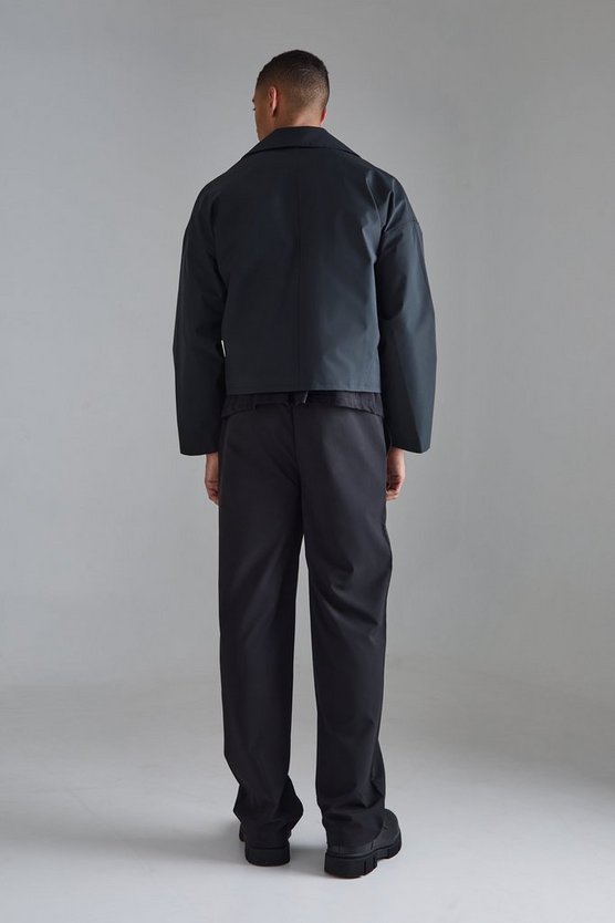 Kurzer zweireihiger Trenchcoat