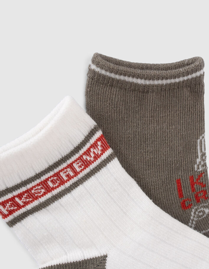 Chaussettes kaki et écrues côtelées bébé garçon