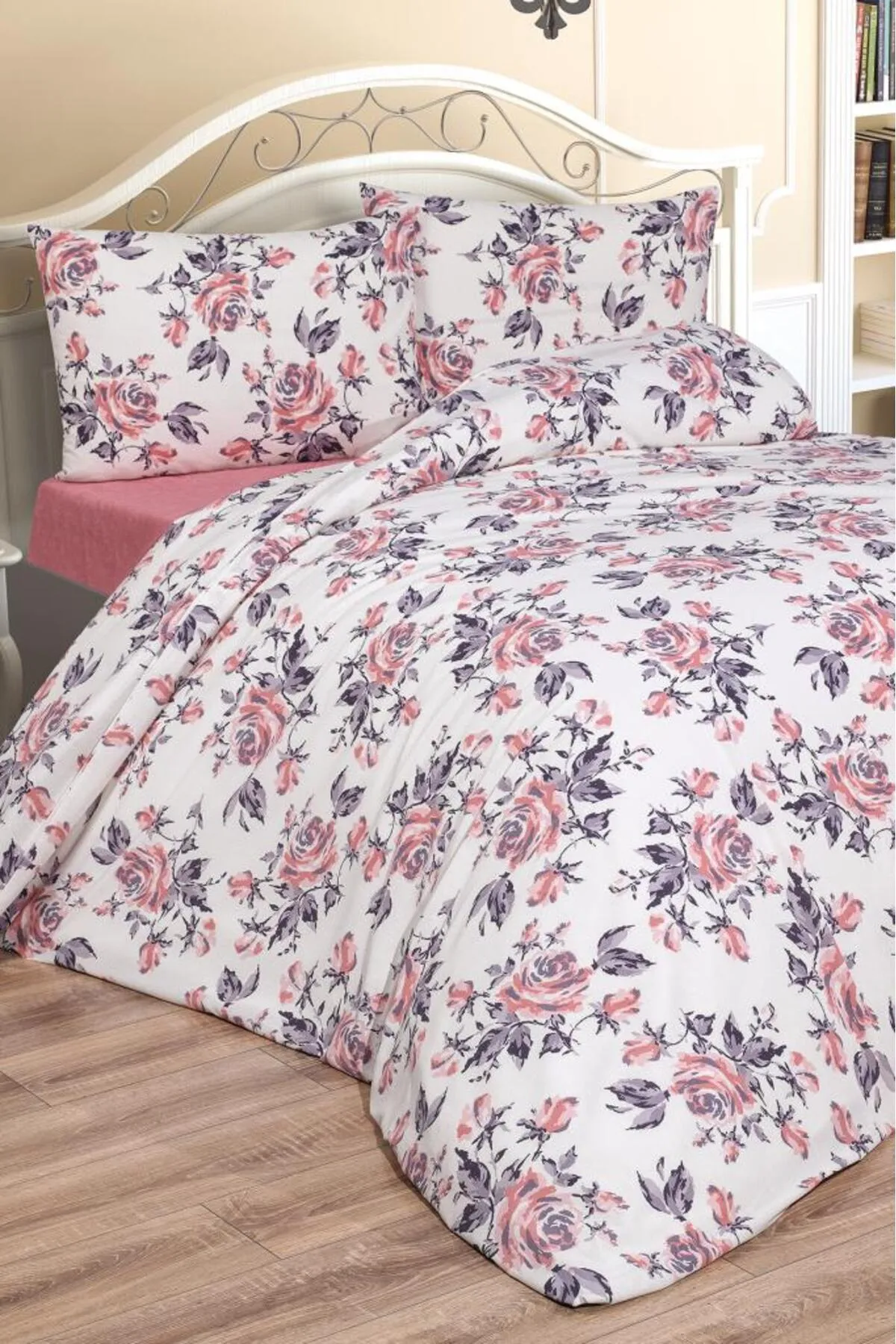 Çeyiz Diyarı  Bettwäsche Doppelbett - Rosa - Gestreift