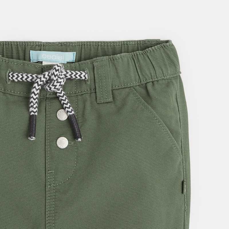 Pantalon regular coton fantaisie vert bébé garçon