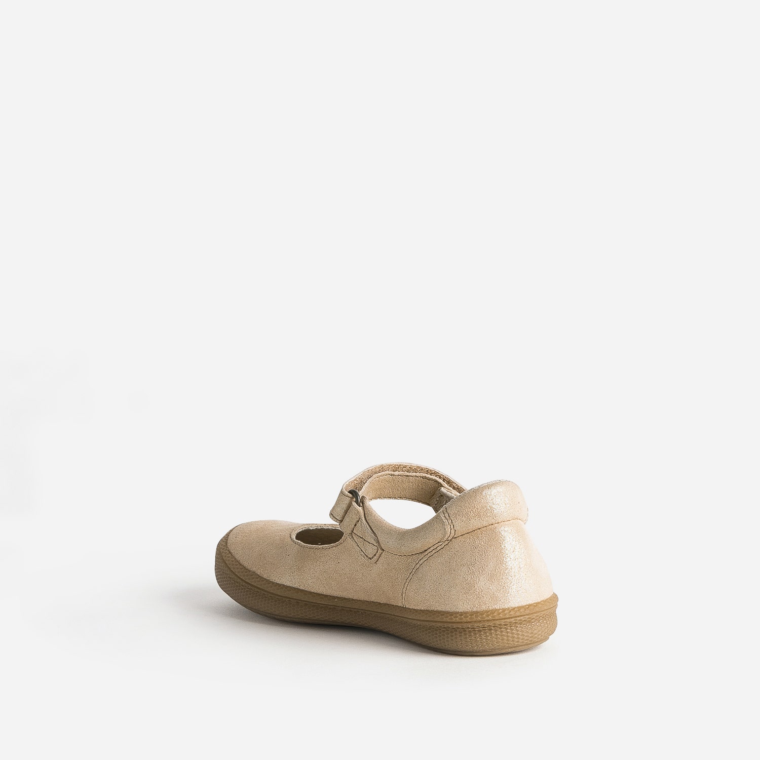 Babies beige en cuir irisé à scratch