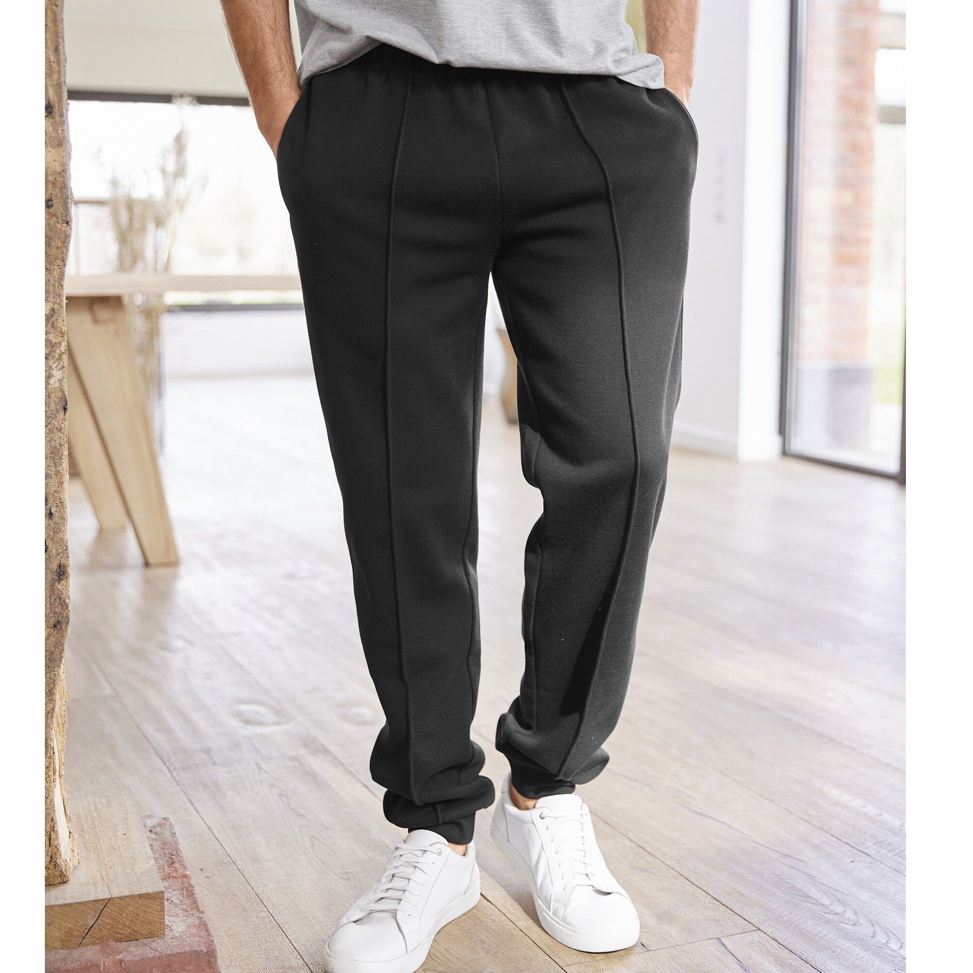 Pantalon loisirs molleton, bas resserrés