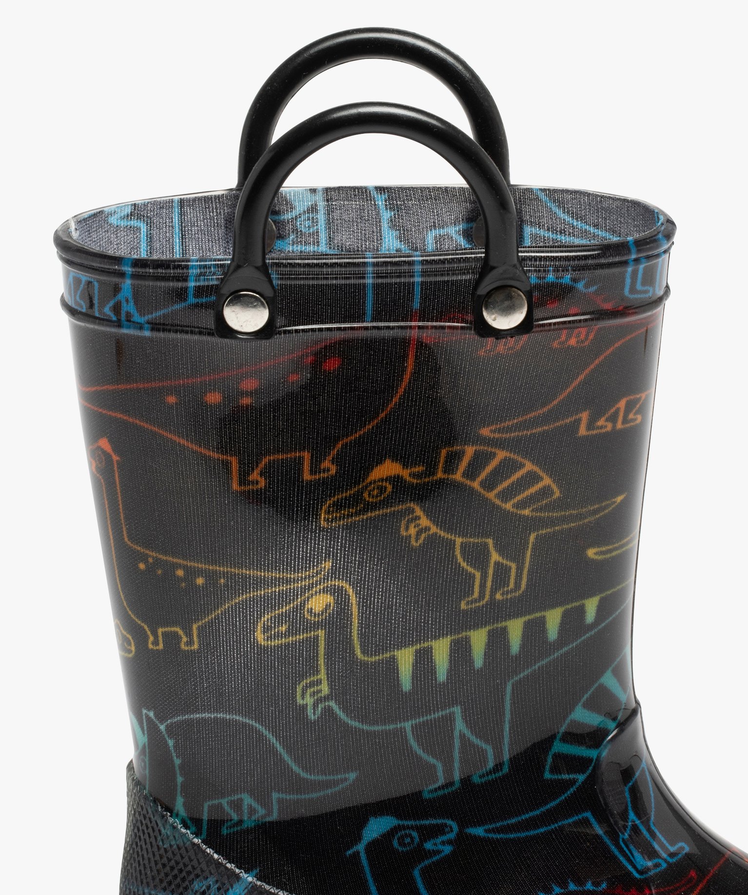 Bottes de pluie Garçon à motifs dinosaures avec anses noir | GEMO