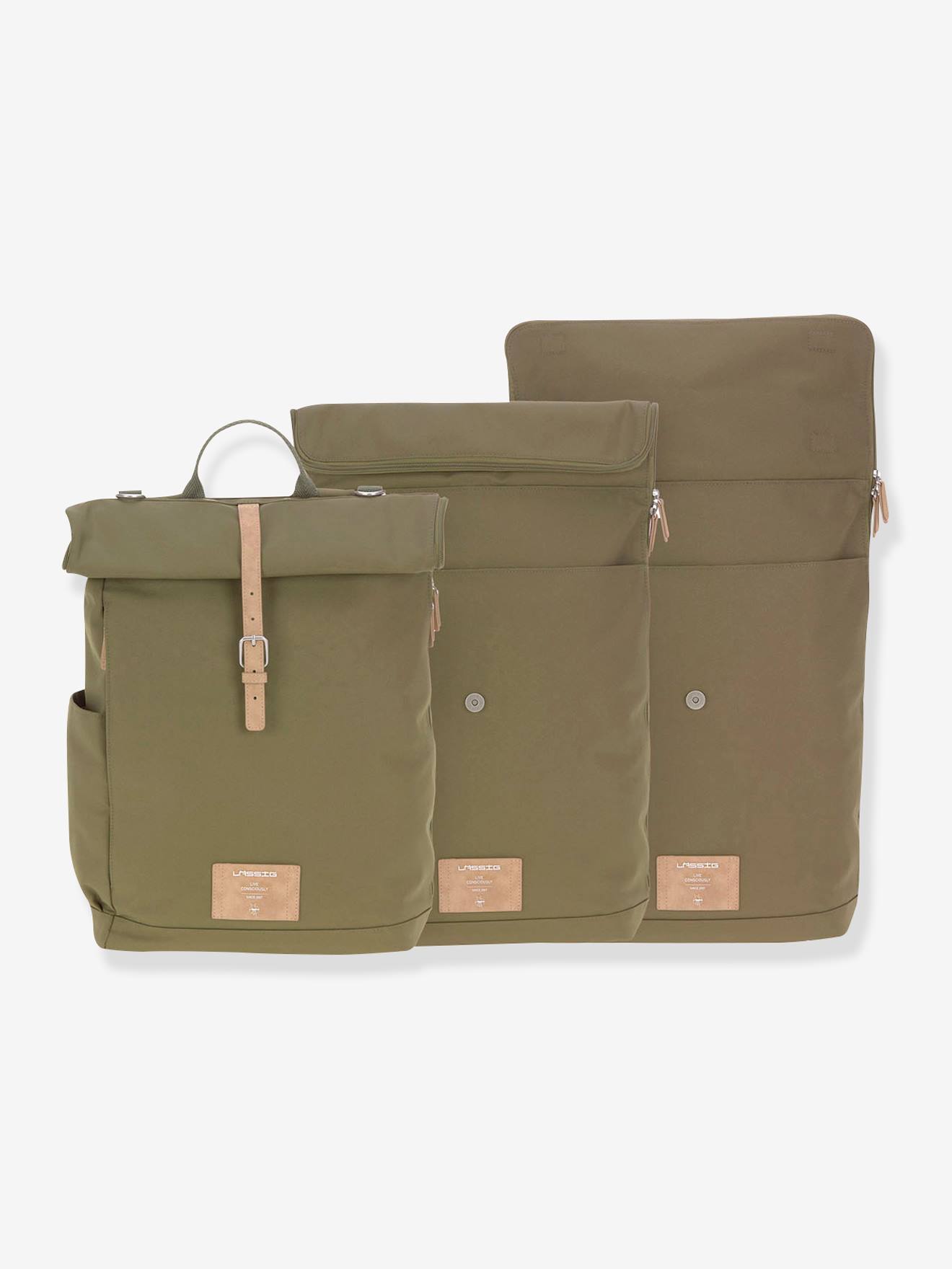Sac à dos à langer Green Label LÄSSIG Rolltop gris anthracite