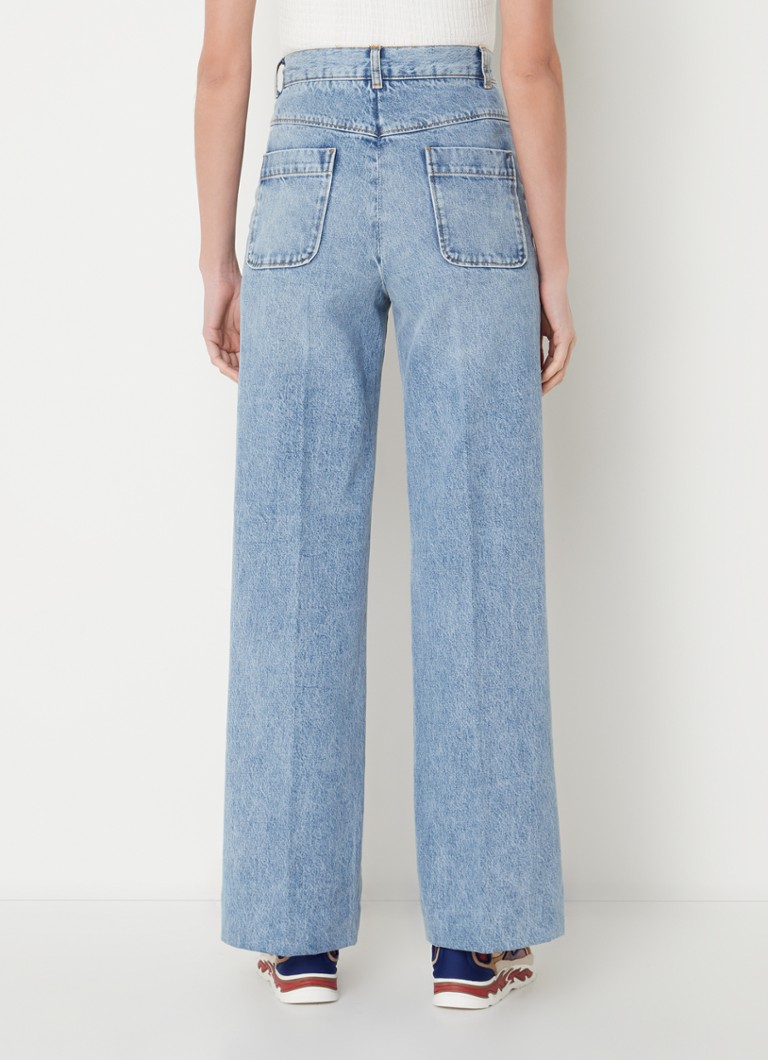 Jeans Sandro a vita alta e gamba larga, lavaggio chiaro