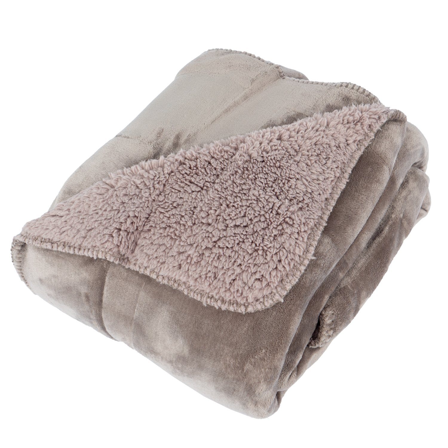 Wohndecke Flanell und Sherpa, VIVA Home, Oberseite weicher Flanell und Rückseite wärmendes Sherpa