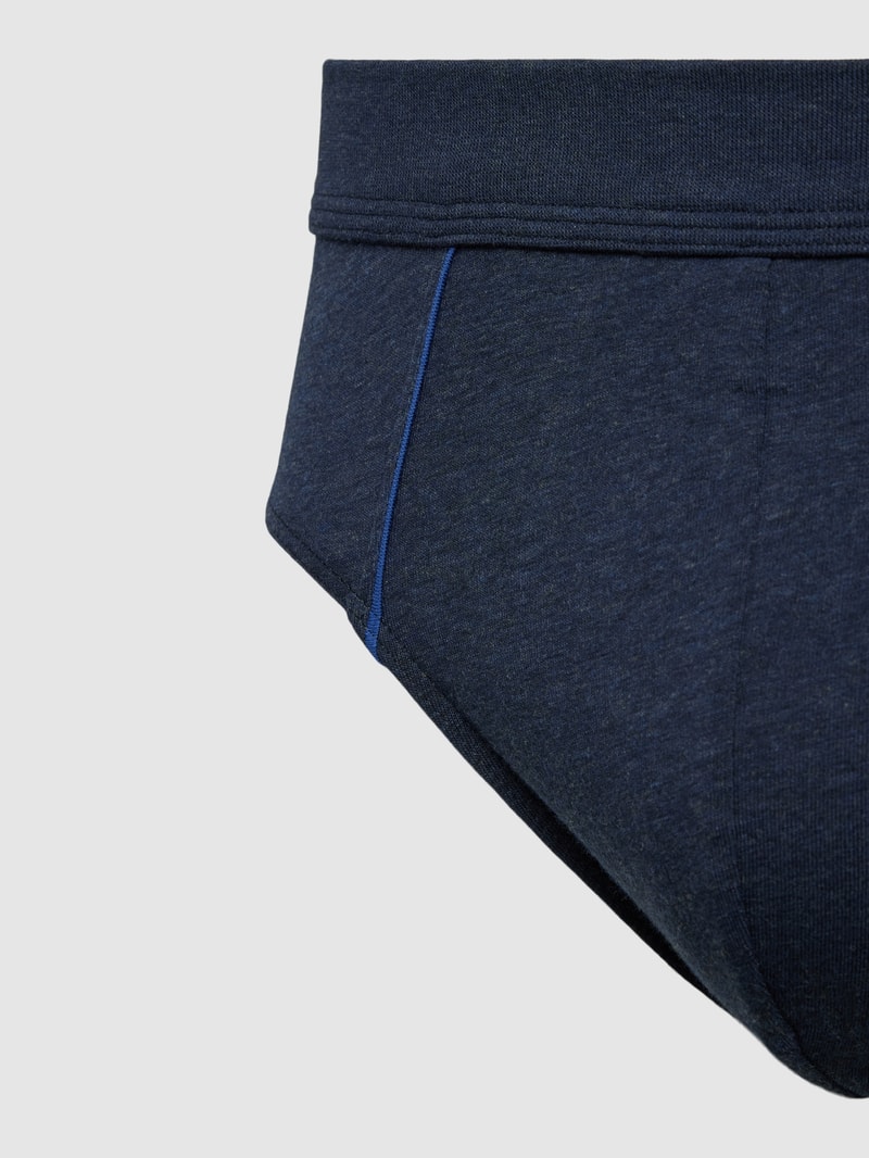 Comfort Fit Slip mit Kontrastbesatz in marineblau meliert