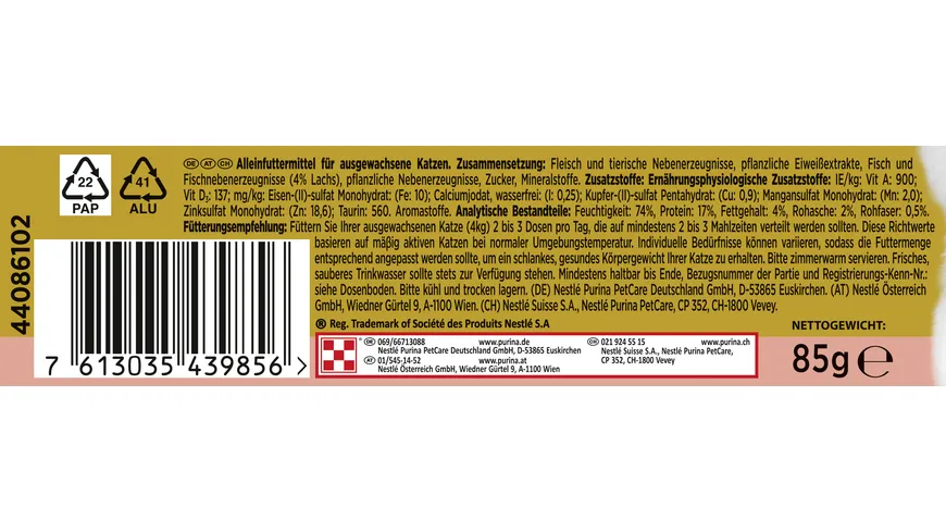 PURINA GOURMET Gold Raffiniertes Ragout mit Lachs 85 g