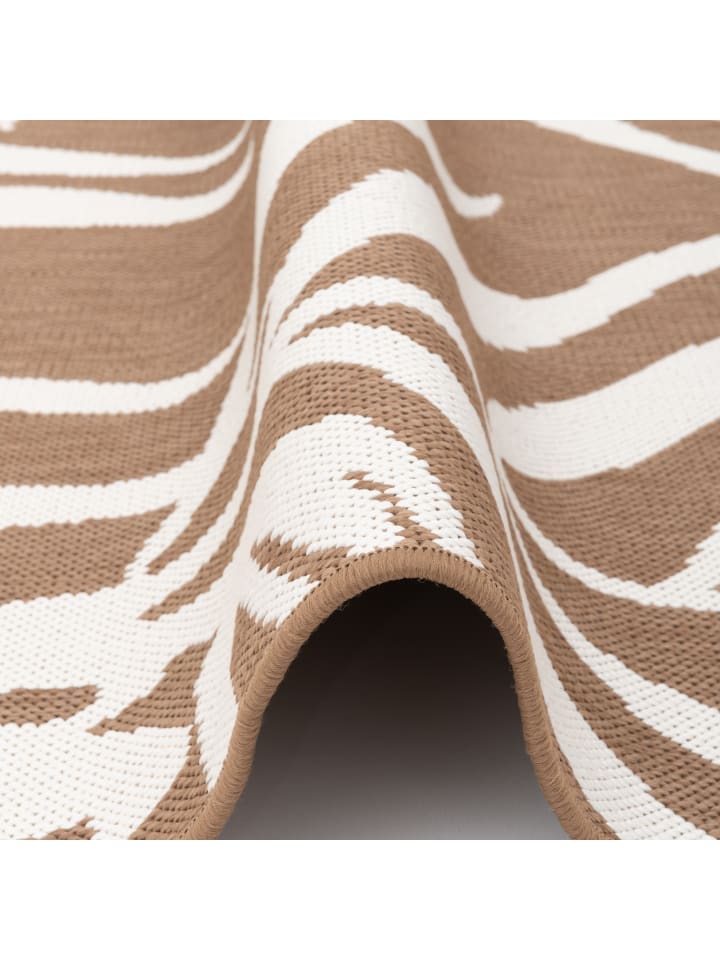 Pergamon In- und Outdoor Teppich Beidseitig Cape Cod  Blätter in Beige Creme günstig kaufen