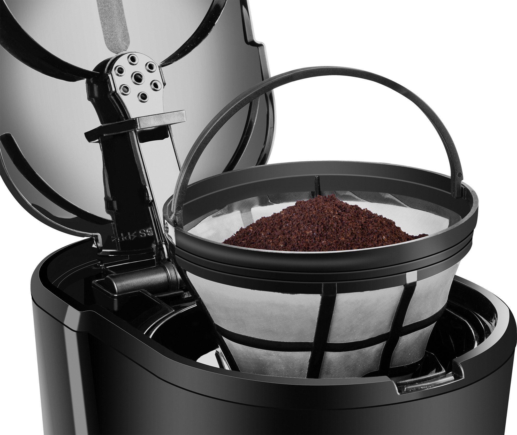 ECG Filterkaffeemaschine KP 2115, 1,5l Kaffeekanne, Permanentfilter, bis zu 12 Tassen Kaffee, Herausnehmbarer, waschbarer Nylonfilter