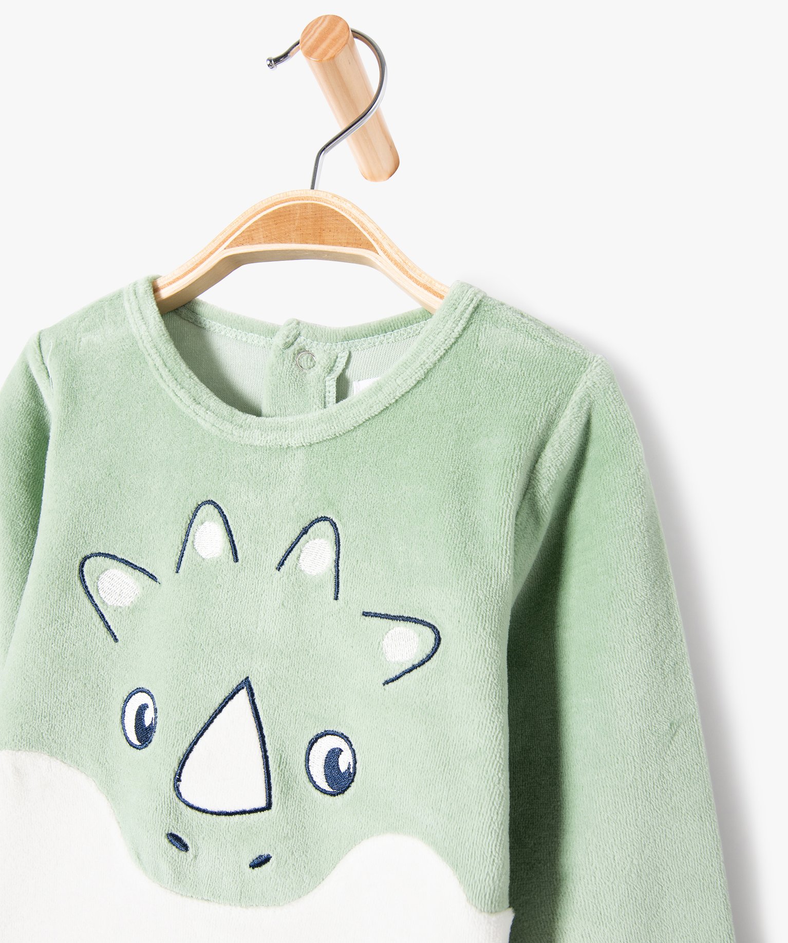 Pyjama 2 pièces en velours avec motif animal bébé Garçon vert | GEMO