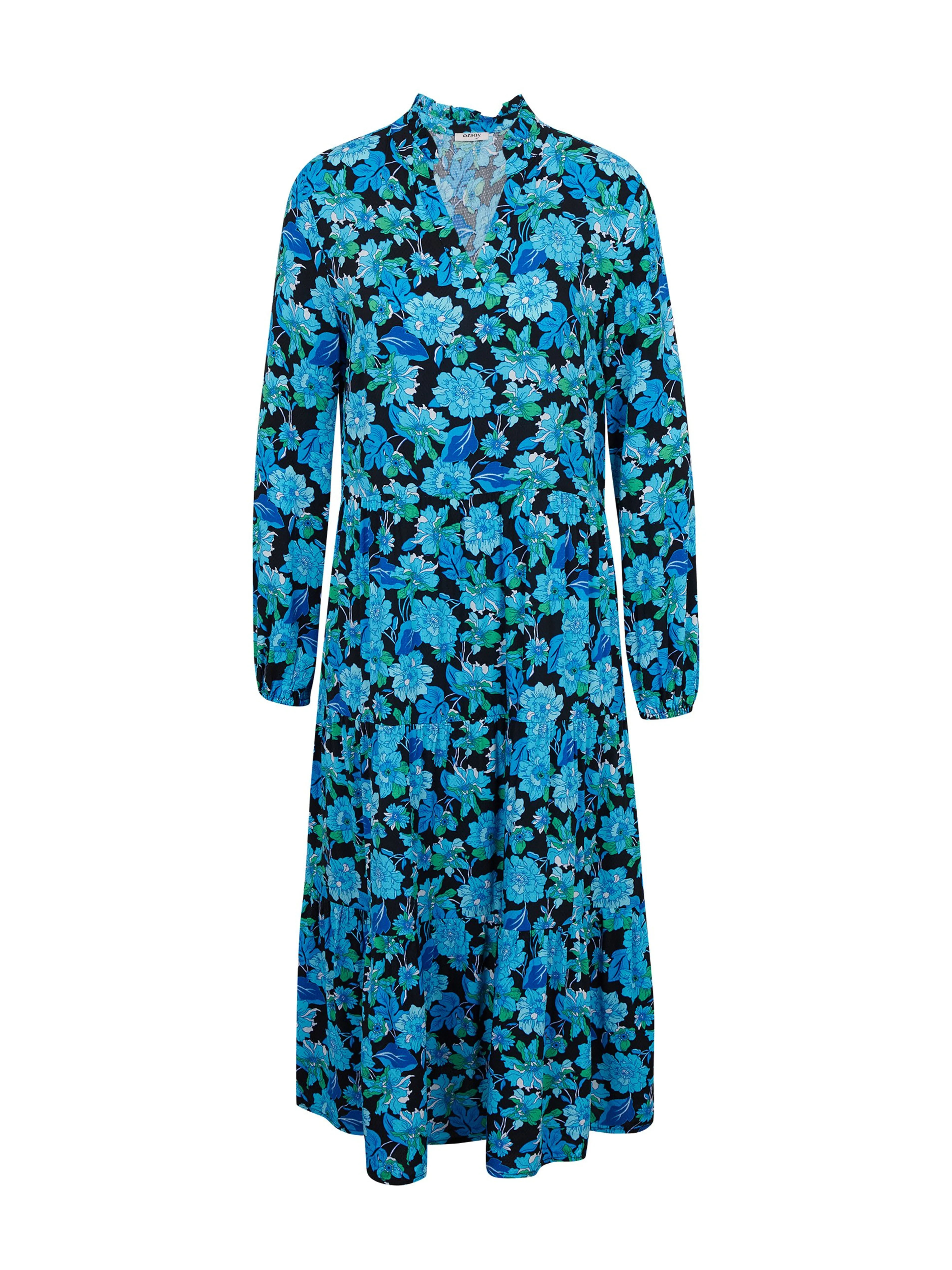 Schwarz-blau gemustertes Damenkleid ORSAY