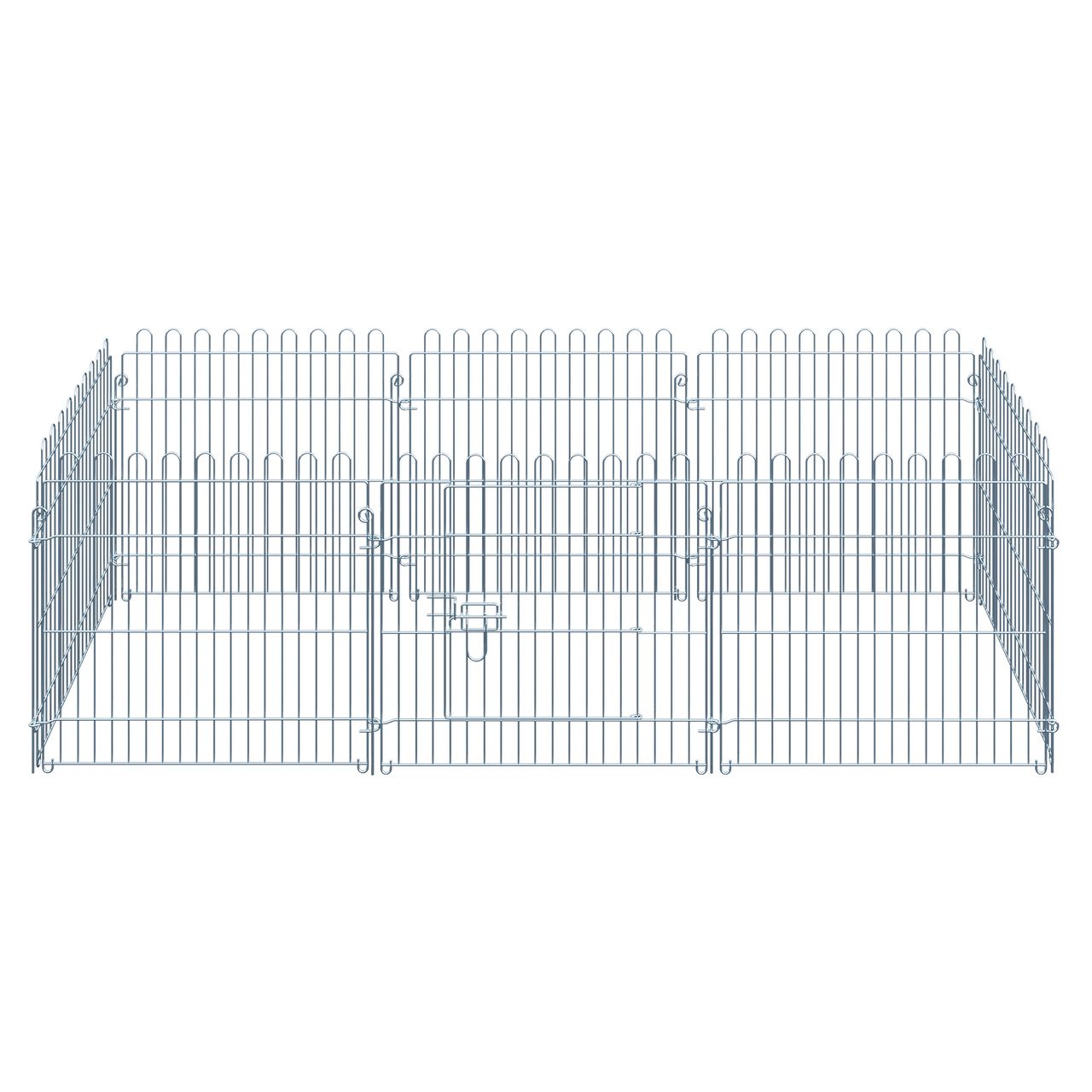 PawHut Freilaufgehege Welpenauslauf Welpenzaun Laufstall Welpengitter für Tiere 8-teilig B63 x H60 cm