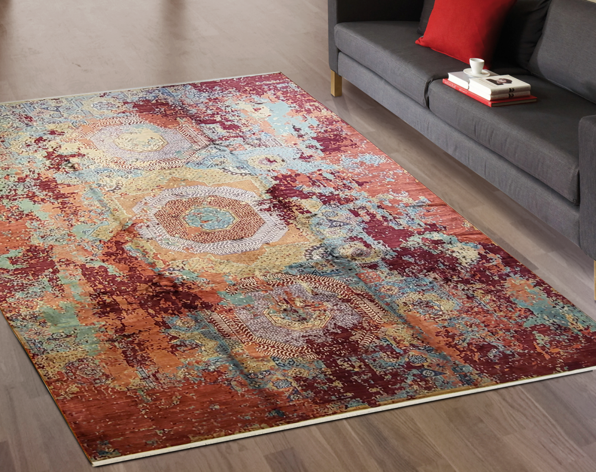 Webteppich Aryana Rot-Beige 160 x 230 cm