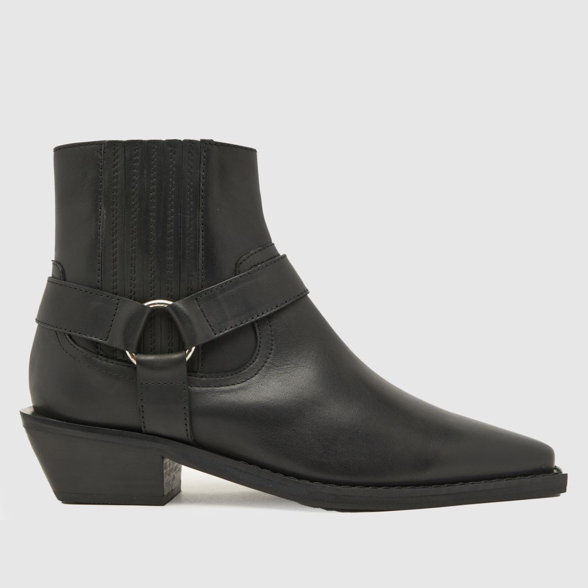 Schuh – Azlan – Svarta westernstövlar med läderdetaljer