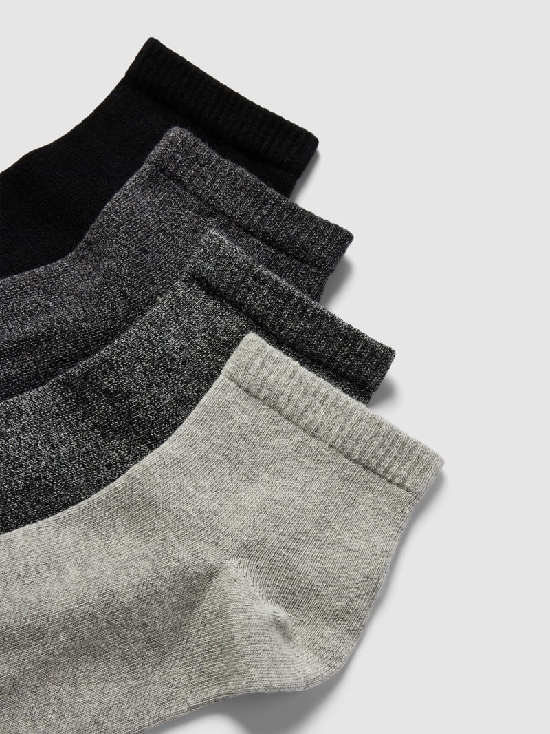 Socken mit Label-Detail im 4er-Pack Modell 'Quarter' in anthrazit meliert