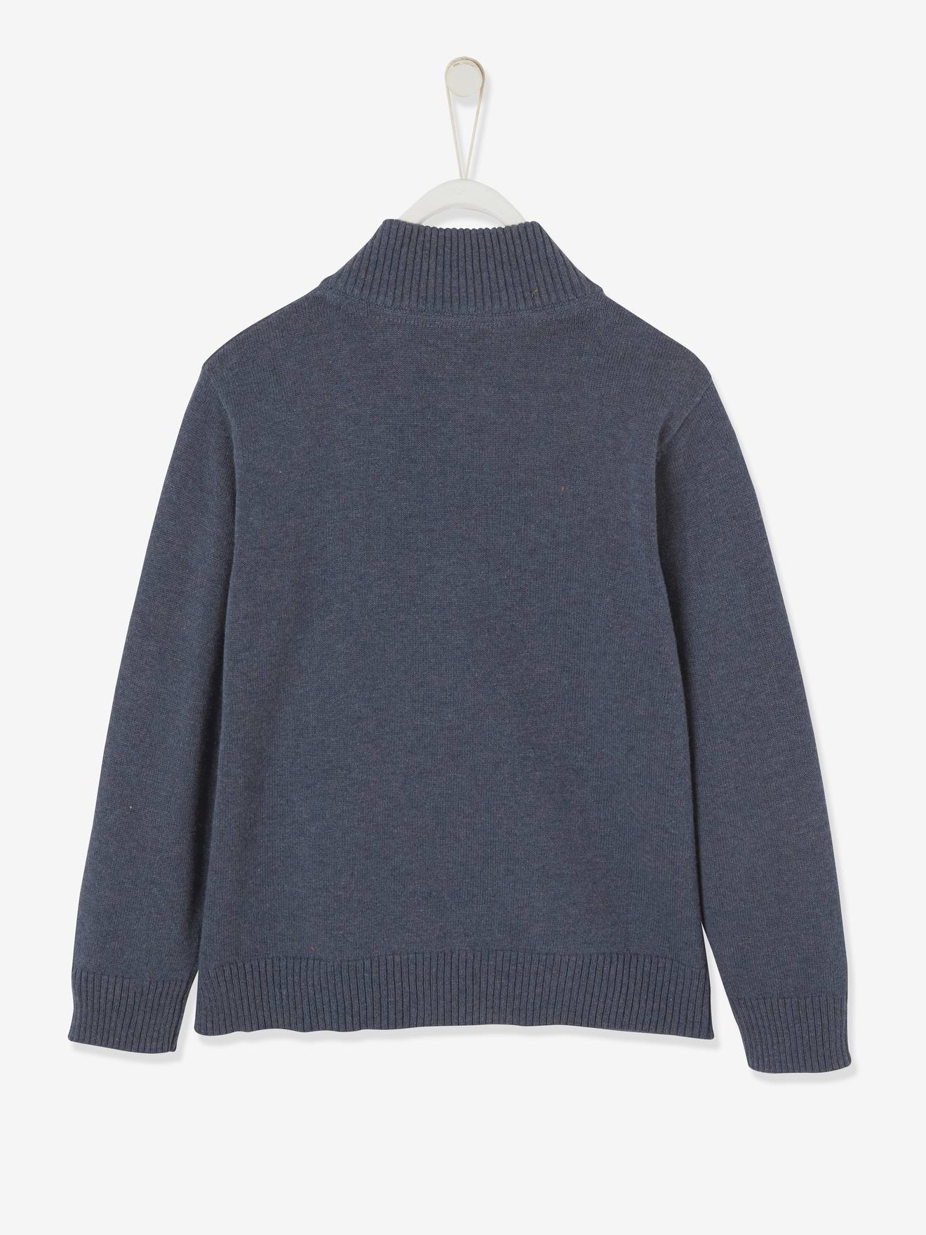 Gilet zippé col montant garçon noisette