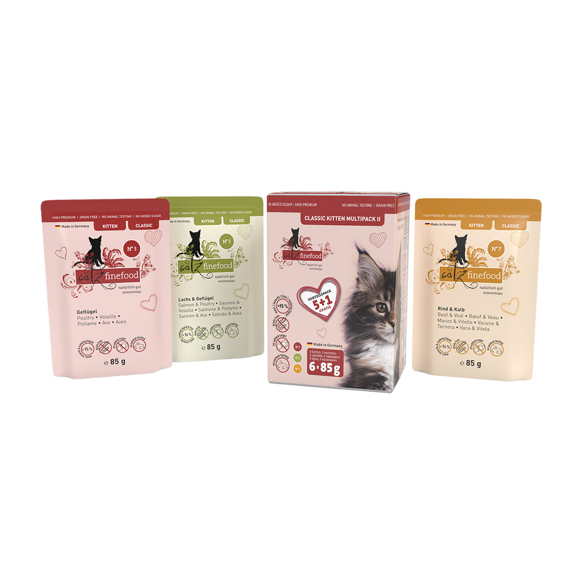 catz finefood Classic Kitten Multipack II 5+1 6x85g