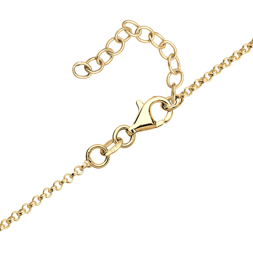 Elli Elli Collier Femme Pendentifs Soleil Lune Astro avec Cristal  - (925/1000) Argent collier