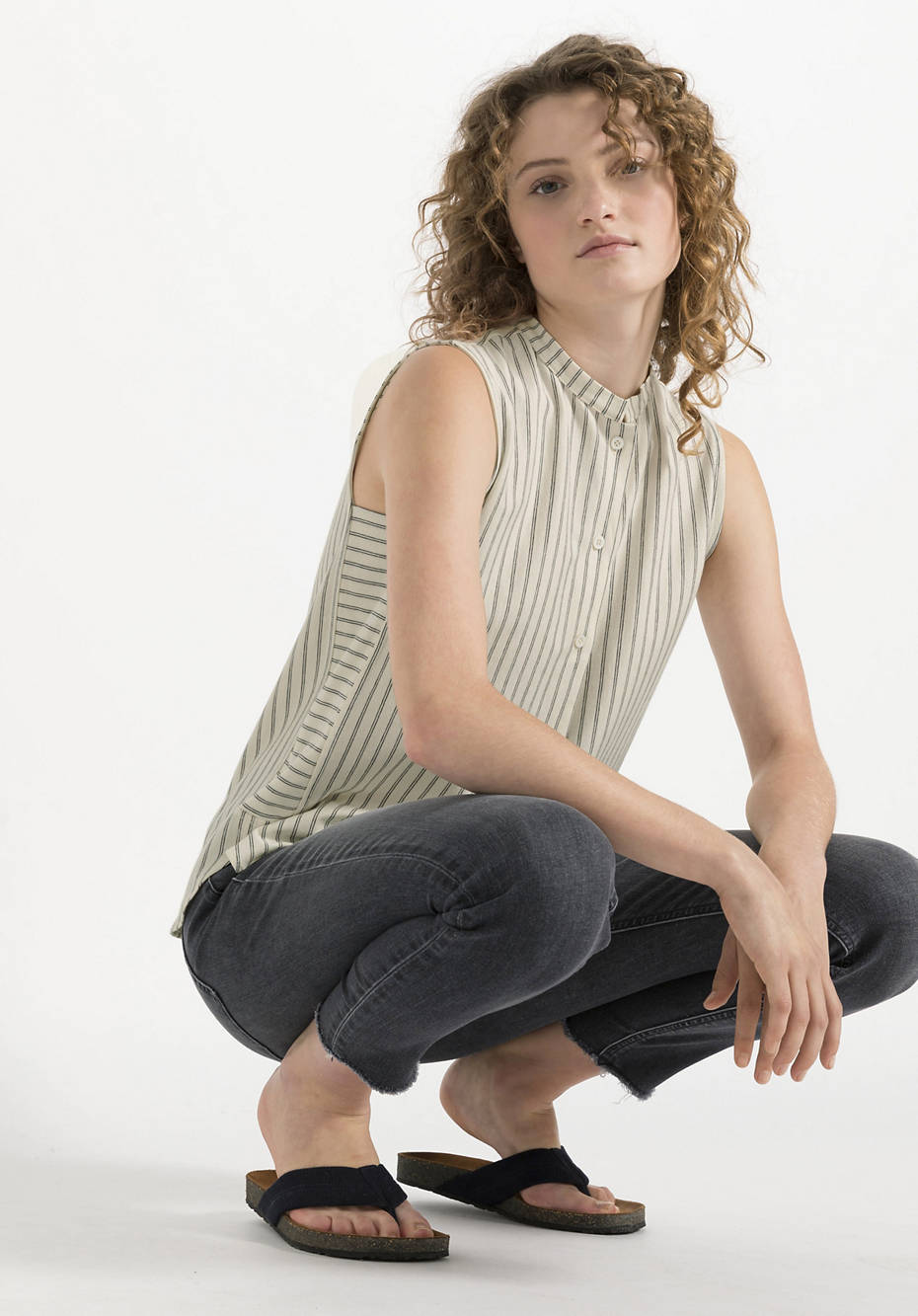Jersey-Bluse aus reiner Bio-Baumwolle