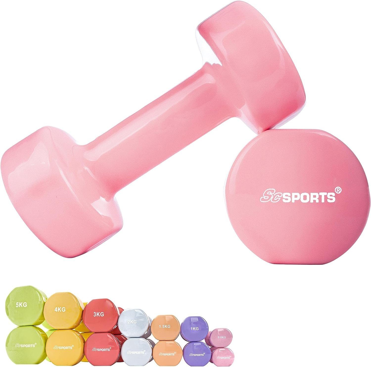 ScSPORTS® Hantel-Set Hanteln Vinyl Kurzhanteln 2er Set 1-10kg Hantelset Fitness Gewichte