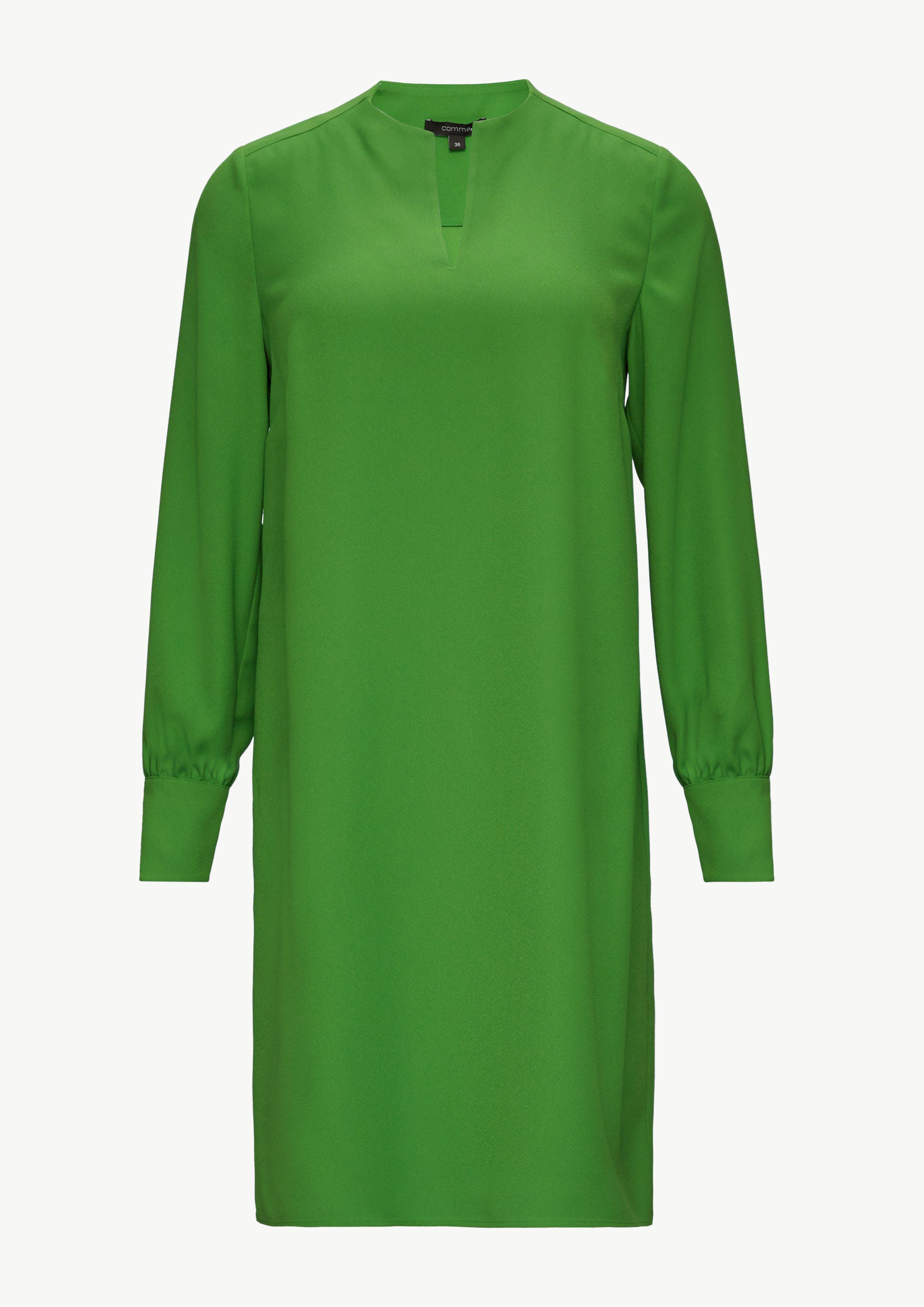 Minikleid aus Crêpe mit Tunika-Ausschnitt - grün