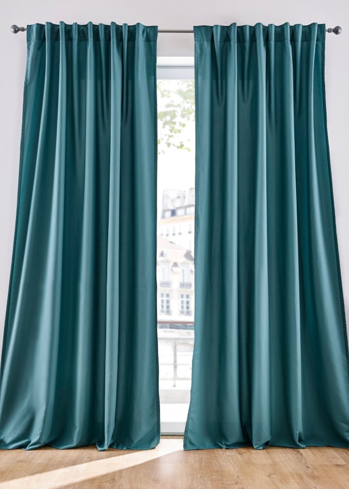 Microfaser Vorhang mit recyceltem Polyester (2er Pack)