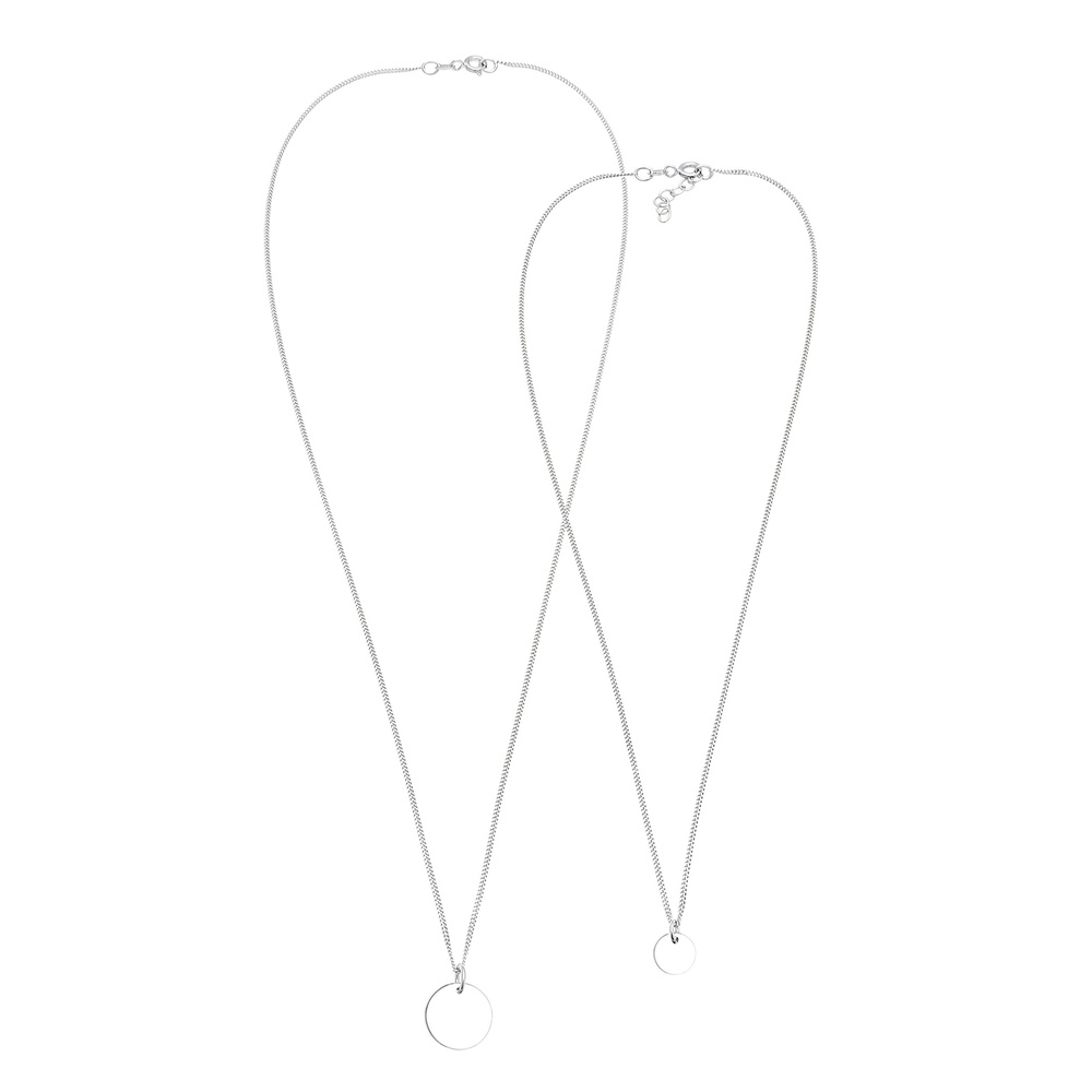Elli Elli Collier Pendentif de Plaquette Mère et Enfant Ensemble Basic Trend Collier F Bijoux