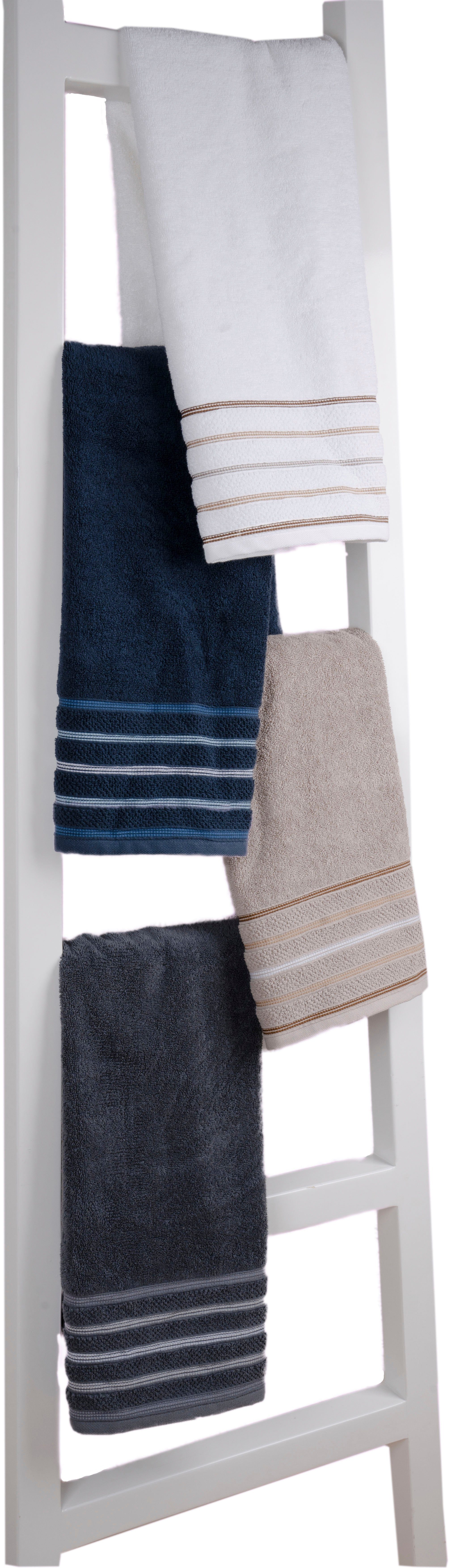 Home affaire Handtuch Set Safien mit Streifenbordüre, Frottier, (Set, 2-tlg), Handtuch oder Badetuch Set, Premium 550gr/m², Bio-Baumwolle