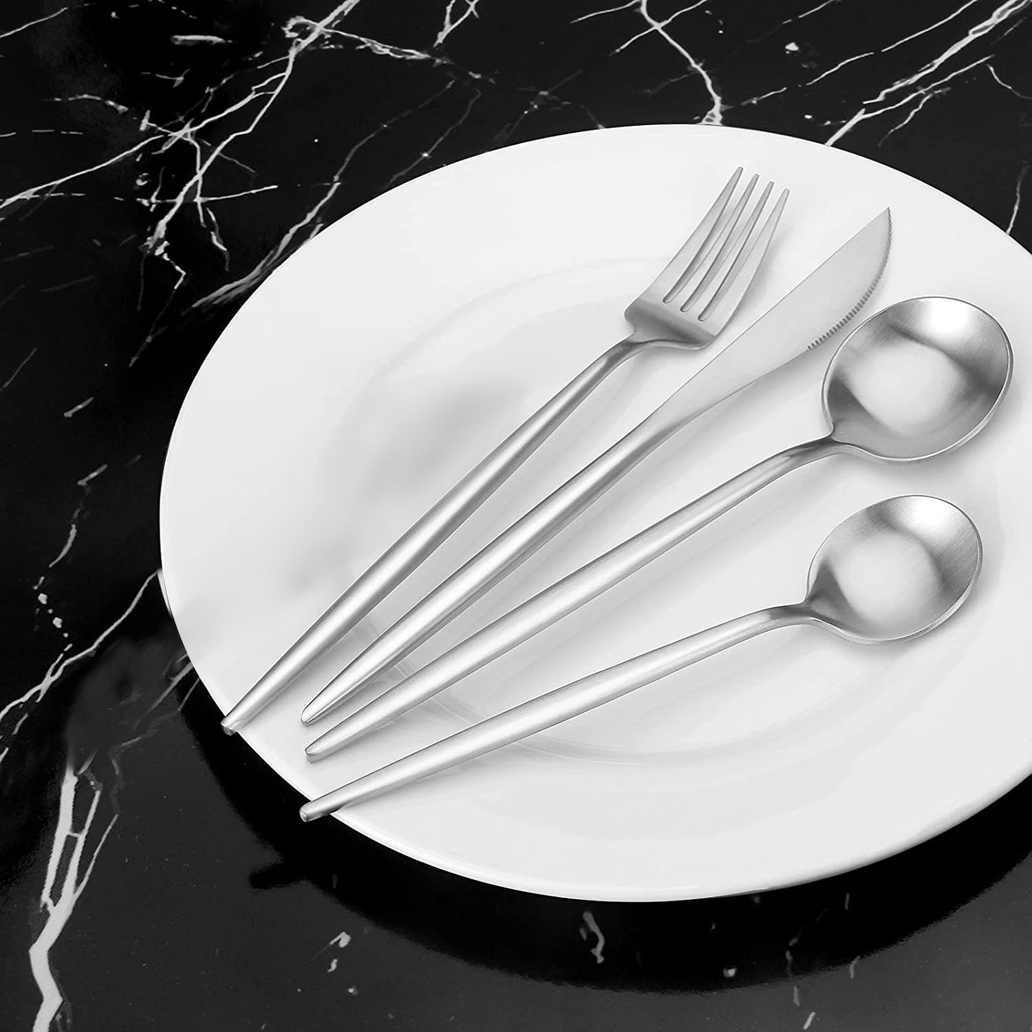 JOEAIS Besteck-Set 6 Personen 24 Teilig Edelstahl Besteckset, Essbesteck Set mit Messer Gabel Löffel Hochwertiges Edelstahlbesteck