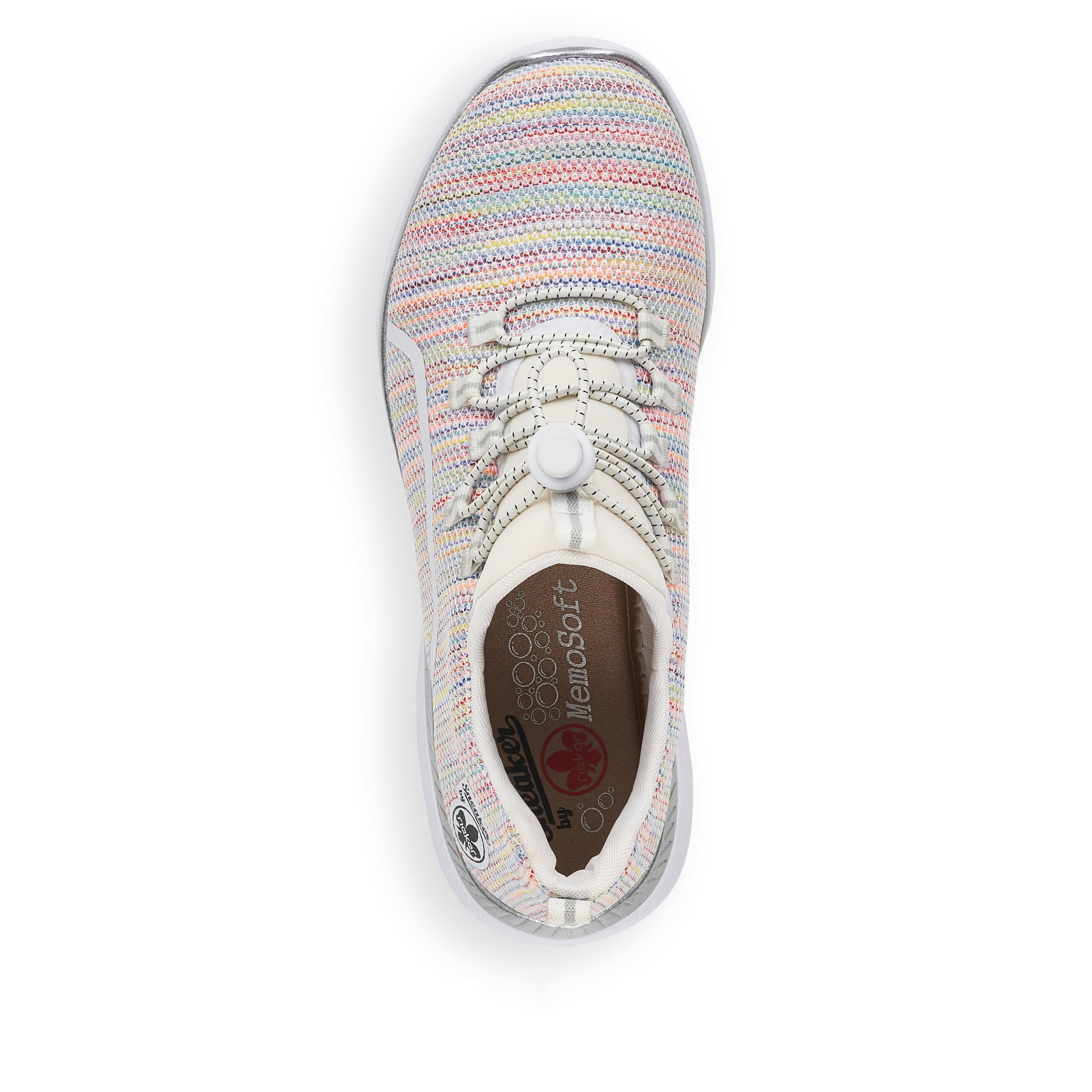 Rieker Damen Slipper weiß-regenbogenfarbig