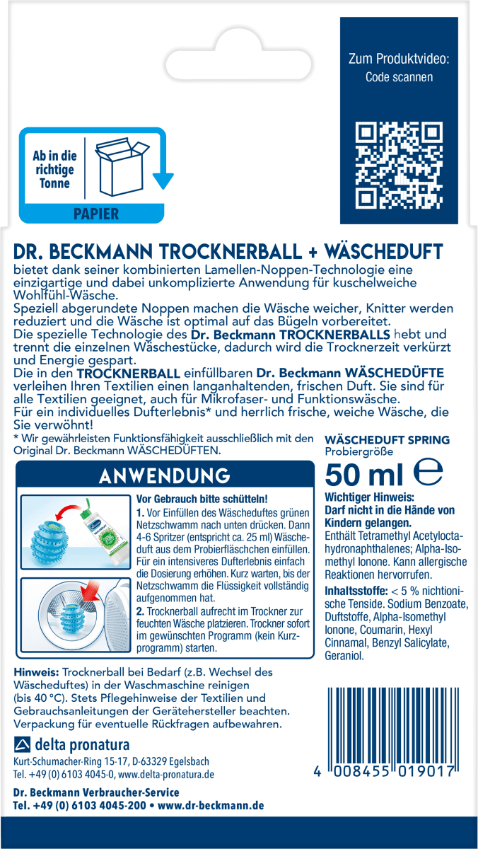 Trockner-Ball & Wäscheduft, 1 St
