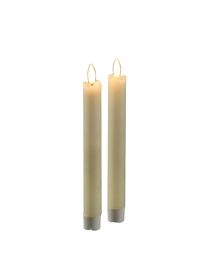Ambiente Haus LED Stabkerzen 2er Set 20cm (FB 51018) in Antikweiss günstig kaufen onesize
